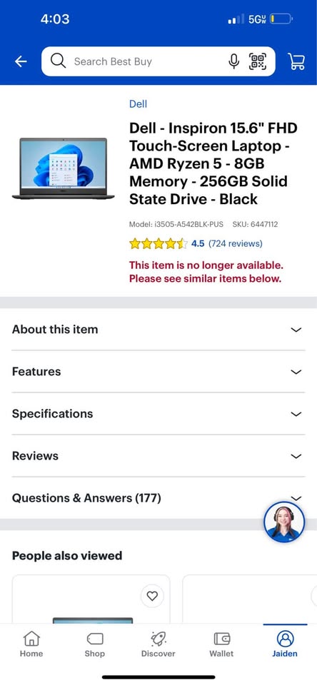 Dell Inspiron 15 Touchscreen Laptop