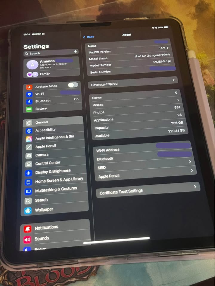 iPad Air 5th Generation Wi-Fi 256GB (Purple) & Apple Pencil (2nd Generation) 1 iPad Air 5th Generation Wi-Fi 256GB (Purple) & Apple Pencil (2nd Generation)