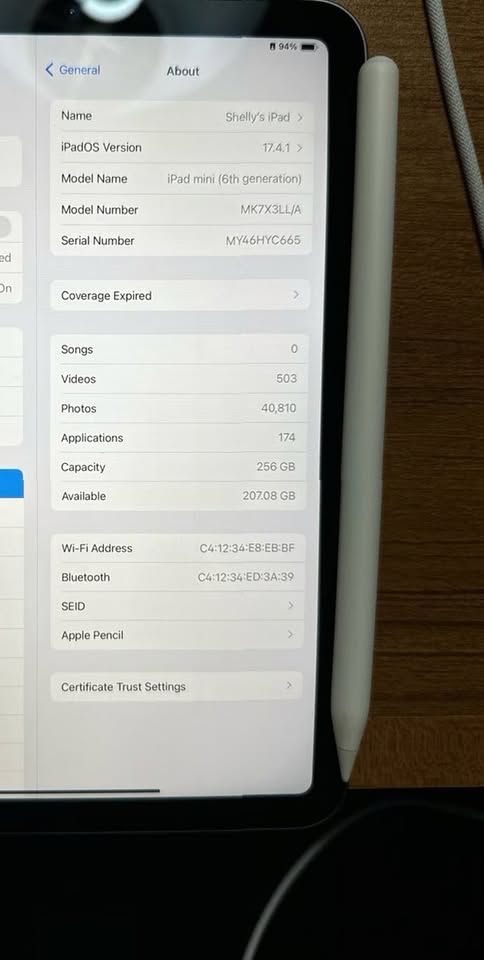 ipad mini 6th generation 256gb WiFi 9Z95