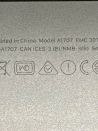 APPLE MACBOOK PRO " CORE I7 " A1707, 2.9 GHz, Late 2016, 15" LAPTOP