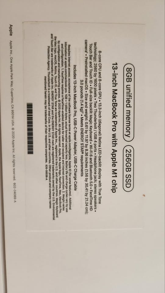 MacBook Pro 13" (M1, 8GB / 256GB) – Immaculate – 166 Cycles – Like New