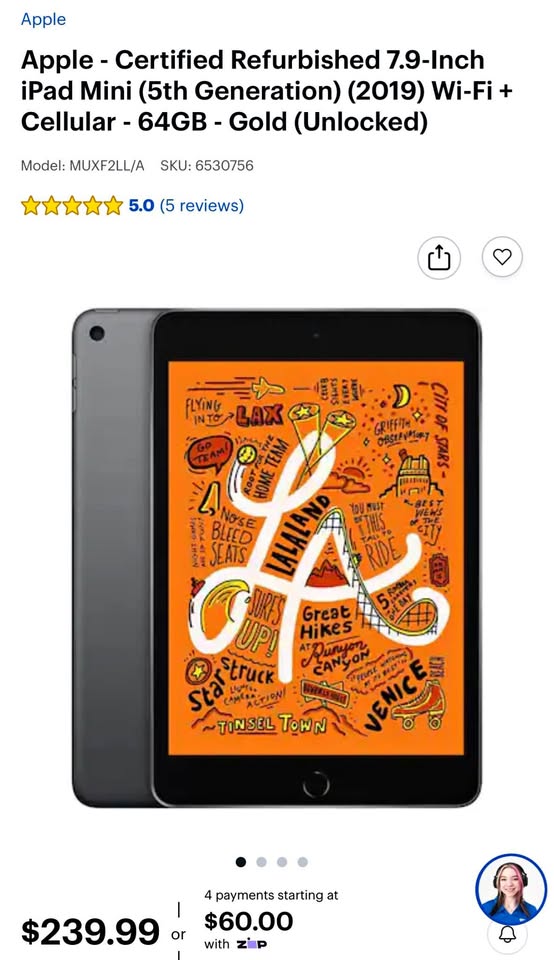 iPad Mini 5th Gen Cellular + WiFi