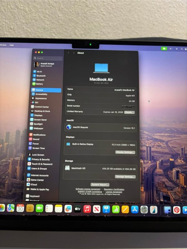 Macbook air 15 inch m3 2024