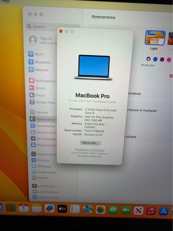 APPLE MACBOOK PRO LAPTOP W/EXTRAS THUNDERBOLT 3 VENTURA LOCAL PC STORE