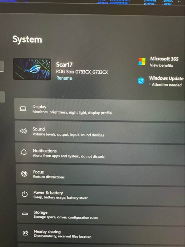 Asus Rog Strix Scar g733CX 3080ti