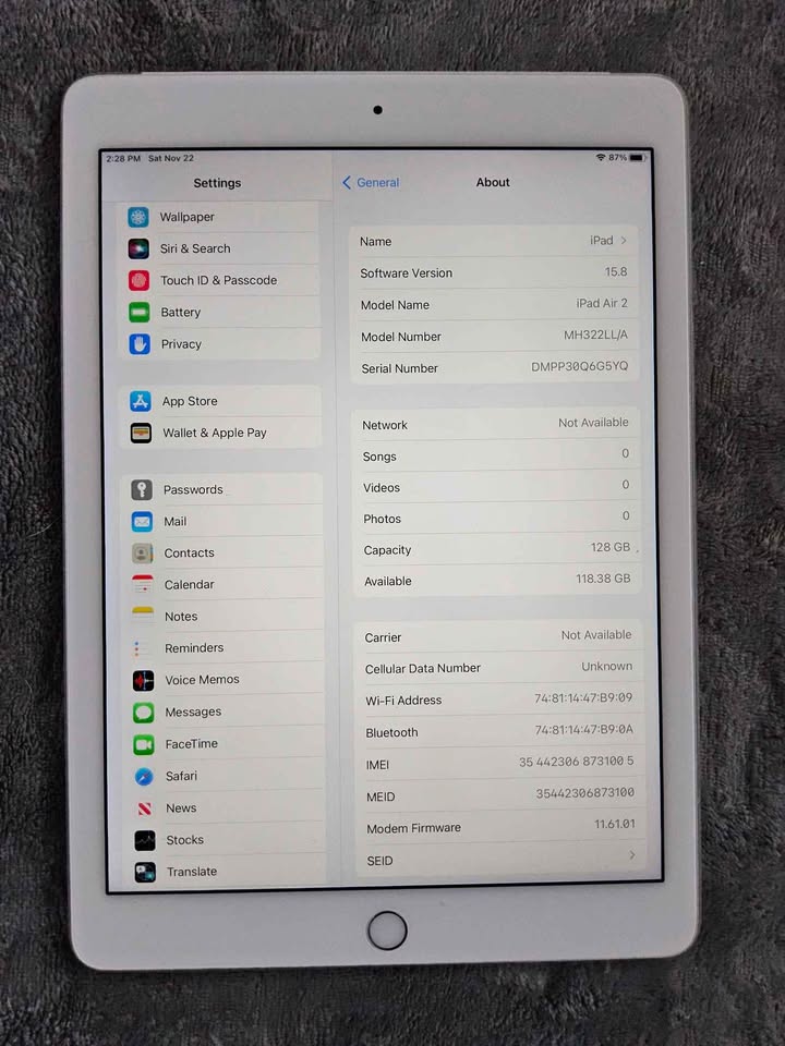 APPLE IPAD AIR 2 128GB PERFECT CONDITION WIFI AND CARRIER UNLOCKED/ YA ESTA LIBERADA 3 APPLE IPAD AIR 2 128GB PERFECT CONDITION WIFI AND CARRIER UNLOCKED/ YA ESTA LIBERADA