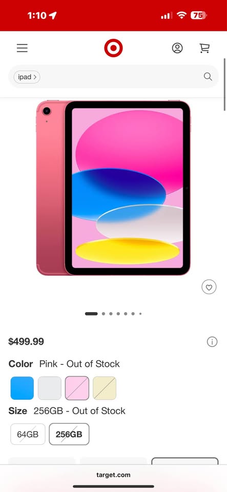 Pink iPad 10 256GB
