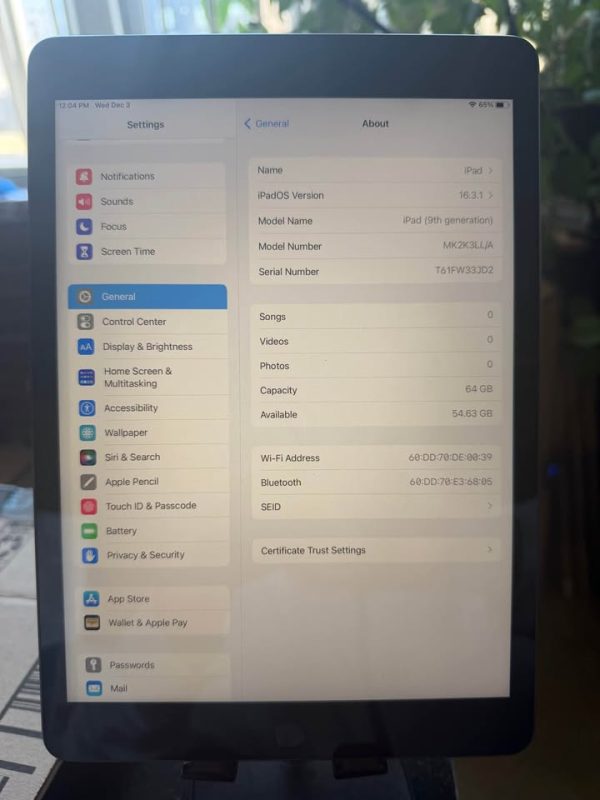 iPad 9th Gen 64gb