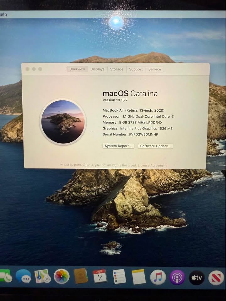 Apple MacBook Air Laptop 2020- Perfect Condition. Never Been Used - Specs in Pic 1 Apple MacBook Air Laptop 2020- Perfect Condition. Never Been Used - Specs in Pic