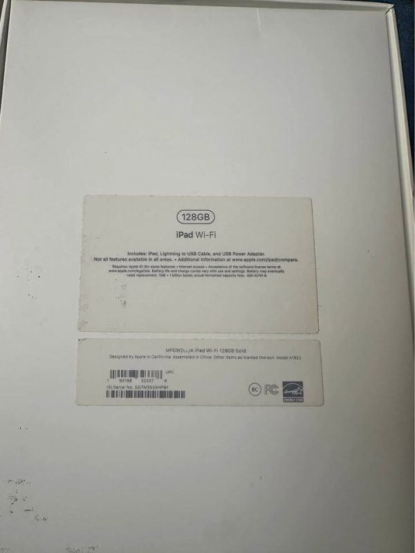 iPad WiFi 128GB Gold 5th gen