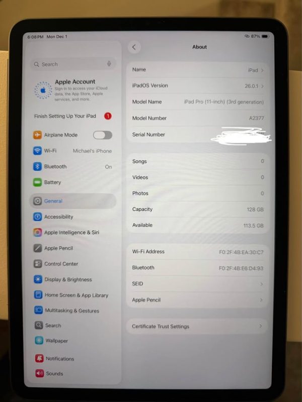 iPad Pro M1 with Apple Pencil
