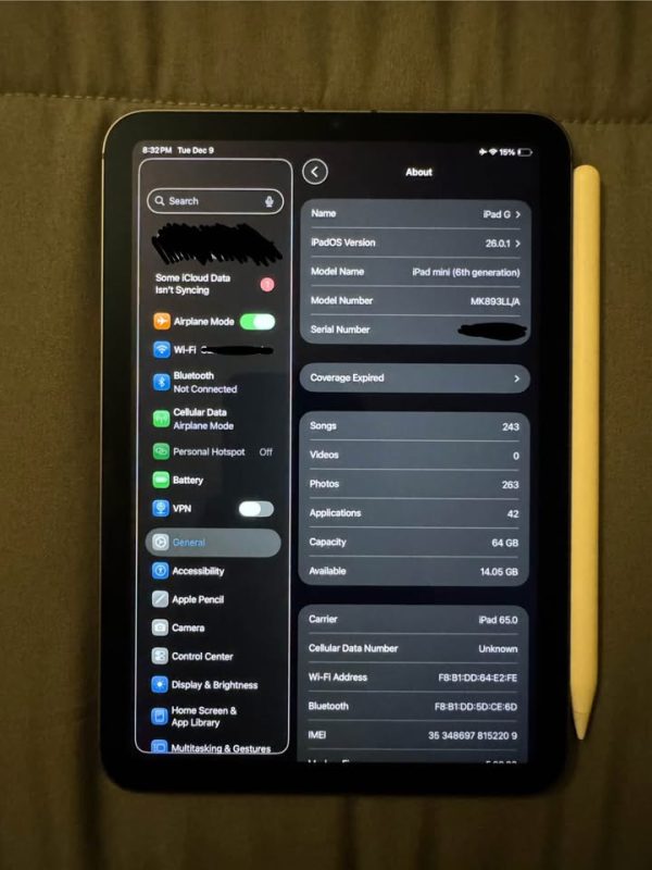 ·iPad Mini 6 w/ Pencil