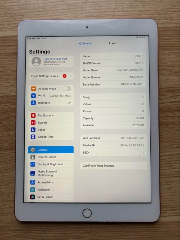 iPad 6th 2018 WiFi