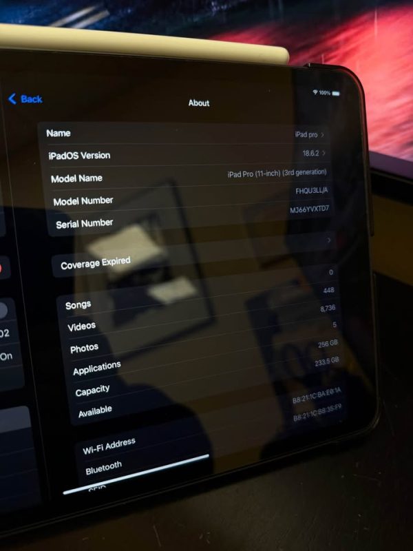 iPad Pro (11 inch) (3rd Gen) 256 GB AND Apple Pencil