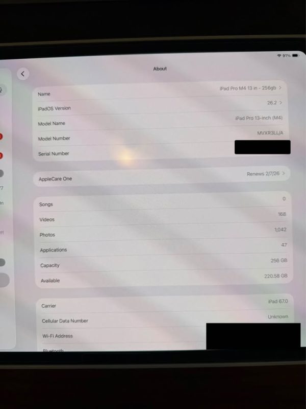 Apple 13 inch iPad Pro M4 chip Built for Apple Intelligence Wi-Fi + Cellular 256GB - Like New