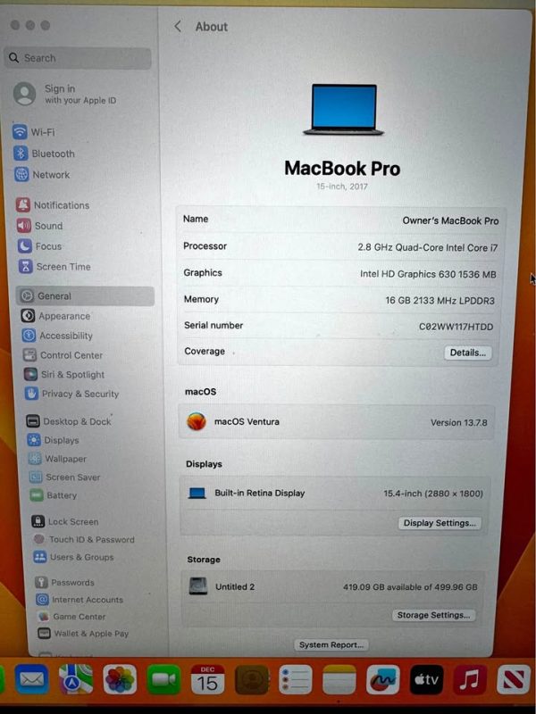 MacBook pro Touch Bar Touch ID