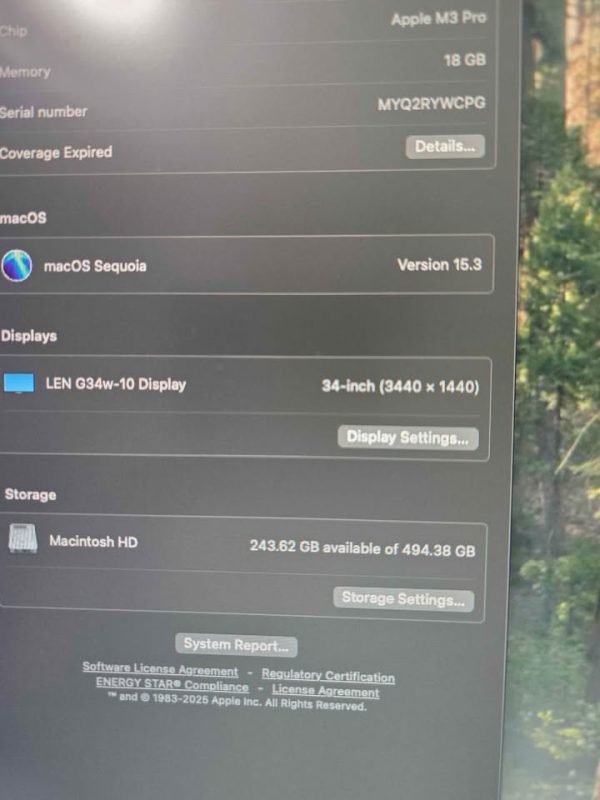 M3 Pro 14 inch MacBook