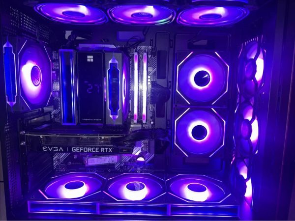 RGB-heavy gaming build with 2k240 gaming monitor